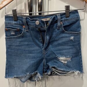 Levi's Blue Distressed Jean Shorts